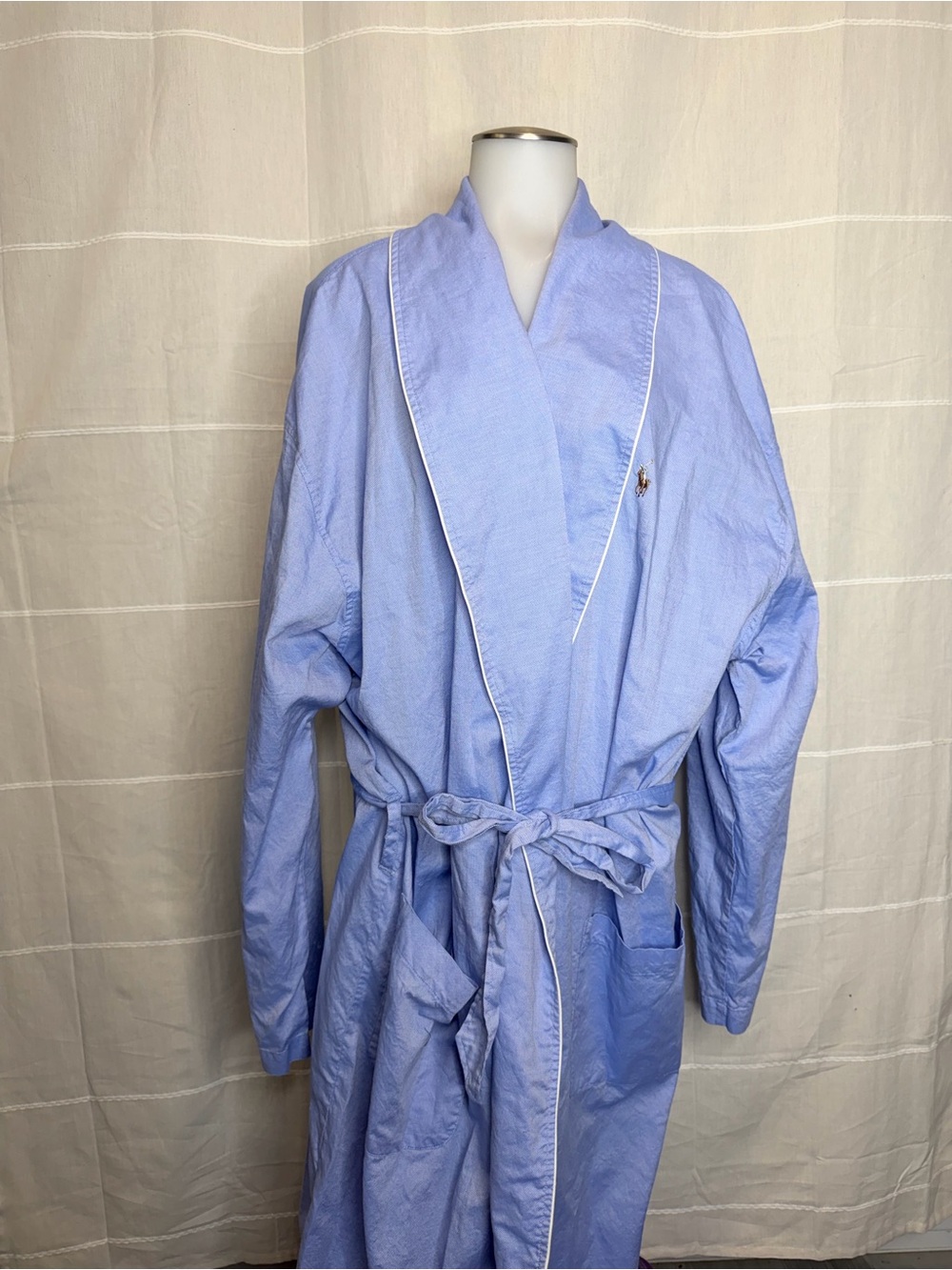 Polo by Ralph Lauren Light Blue Robe-Style  with Belt 100% Cotton